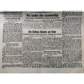 Volksstimme - Ufficiale quotidiano di NSDAP - 25 luglio 1940 - Un intero convoglio affondato!. Espenlaub militaria