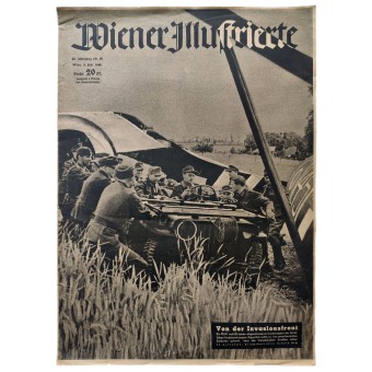 The Wiener Illustrierte - vol. 27, July 5th, 1944 - Hard battle in Normandy. Espenlaub militaria