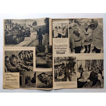 Wiener Illustrierte - vol. 27, 5 juli 1944 - Hårda strider i Normandie. Espenlaub militaria