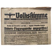 "Volksstimme", 26 июля 1940 года - Бомбы на Александрию и Хайфу