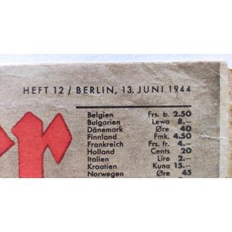 Der Adler, den officiella Luftwaffe-tidningen, nummer 12, 13 juni 1944. Espenlaub militaria