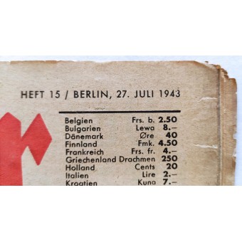 Der Adler, the official Luftwaffe magazine, issue #15, July 27th, 1943. Espenlaub militaria