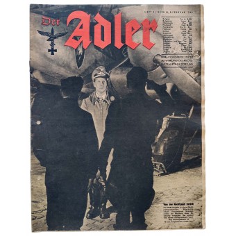 Der Adler, the official Luftwaffe magazine, issue #3, February 8th, 1944. Espenlaub militaria
