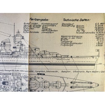 Схемы для постройки моделей боевых кораблей Кригсмарине - эсминца и тяжелого крейсера Адмирал Хиппер. Espenlaub militaria