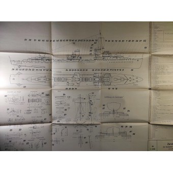 Instrucciones de construcción de maquetas de barcos - Destructor y crucero pesado de la Kriegsmarine Admiral Hipper. Espenlaub militaria