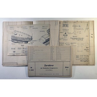 Instructions de construction pour maquettes de navires - Destroyer et croiseur lourd Admiral Hipper de la Kriegsmarine. Espenlaub militaria