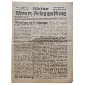 Fine della guerra. Kleine Wiener Kriegszeitung, numero 138 del 9 febbraio 1945. Espenlaub militaria