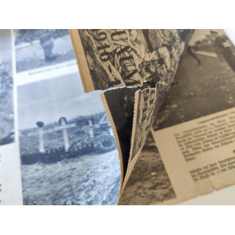 Suplemento del periódico alemán Der Armee an Feldzeitung con muchas fotos en tamaño grande. Espenlaub militaria