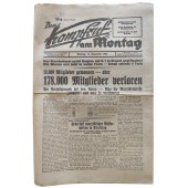 Duitse NSDAP-krant 'Der Kampfruf am Montag', 12 december 1932