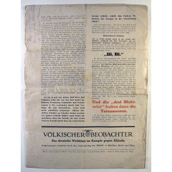 German propaganda leaflet In den Händen von Nichtariern liegt das Leben von Millionen. Espenlaub militaria