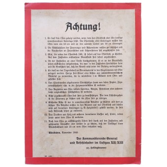 Manifesto della caserma della Luftwaffe sul rischio di incendio dellanno 1940. Espenlaub militaria