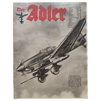 Luftwaffe-lehti Der Adler, numero 8, 18. huhtikuuta 1944.. Espenlaub militaria