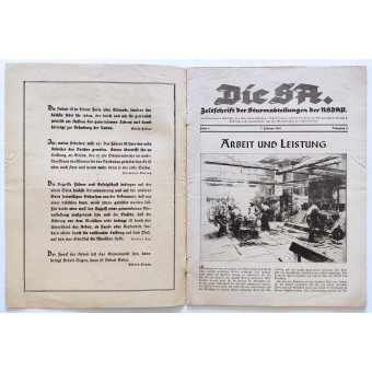 Magazine Die SA, Zeitschrift der Sturmabteilungen der NSDAP, numéro 6, 7 février 1941. Espenlaub militaria
