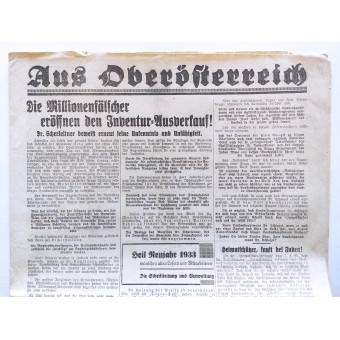 Газета Aus Oberösterreich, 1933 год. Espenlaub militaria