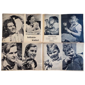 Fotoposter met portretten van kinderen uit het Derde Rijk. Espenlaub militaria