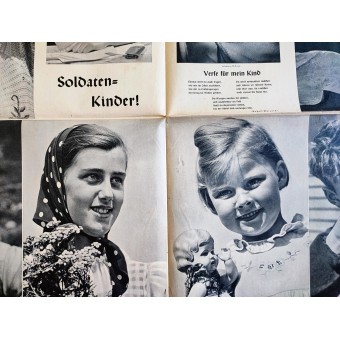 Poster fotografico con ritratti di bambini del Terzo Reich. Espenlaub militaria
