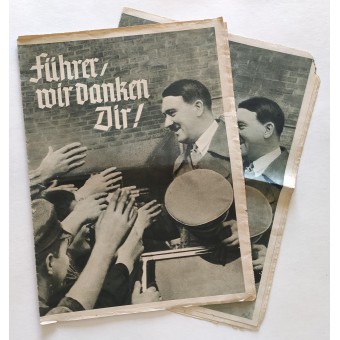 Asunto propagandístico sobre la Alemania nacionalsocialista y el referéndum para la anexión de Austria en 1938. Espenlaub militaria