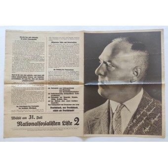 Propagandaflugblatt mit dem Wahlprogramm der Nationalsozialisten. Espenlaub militaria