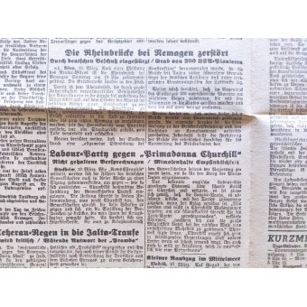 Pieni sanomalehti Kleine Wiener Kriegszeitung, numero 171, 20. maaliskuuta 1945.. Espenlaub militaria