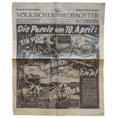 Völkischer Beobachter, specialnummer om folkomröstningen om annektering av Österrike 1938