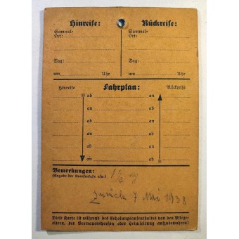 Tarjeta de estancia en el campo de la sede del Reich para niños de ciudad. Espenlaub militaria