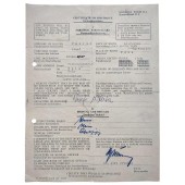Certificate of discharge from the Army in December 1945