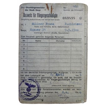 Certificado por haber sufrido un ataque aéreo aliado. Espenlaub militaria