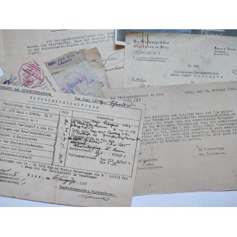 Kokoelma itävaltalaisia/saksalaisia asiakirjoja 1930- ja 1940-luvuilta.. Espenlaub militaria