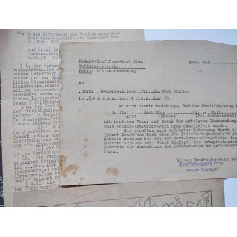 Collection of Austrian/German documents from 1930th and 1940th. Espenlaub militaria