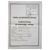 Contrat d'apprentissage commercial, Linz (Autriche) 1942