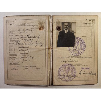 Tschechoslowakischer Pass aus dem Jahr 1929. Espenlaub militaria