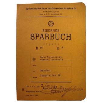 German savings book of Bank of German Labor, Inc. (Bank der Deutschen Arbeit A.G.). Espenlaub militaria