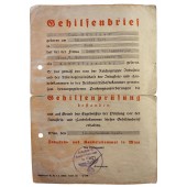 Afstudeercertificaat of Gehilfenbrief voor de letterzetter uit Wenen