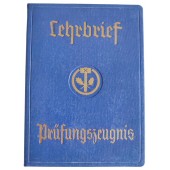 Certificat de fin d'études (Lehrbrief, Prüfungszeugnis) pour le cours de menuiserie, 1943