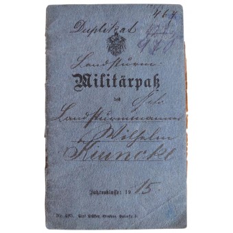Imperial German military passport for a WW1 soldier - Militärpass 1915. Espenlaub militaria
