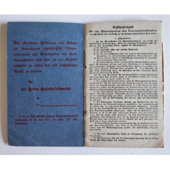 Passeport militaire impérial allemand pour un soldat de la Première Guerre mondiale - Militärpass 1915. Espenlaub militaria