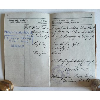 Imperial German military passport for a WW1 soldier - Militärpass 1915. Espenlaub militaria