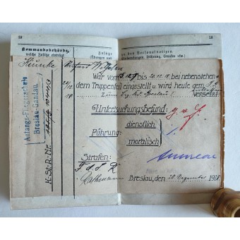 Passeport militaire impérial allemand pour un soldat de la Première Guerre mondiale - Militärpass 1915. Espenlaub militaria