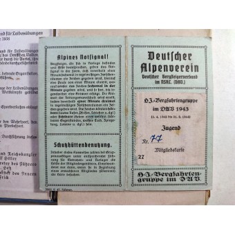 Kansallissosialistisen valtakunnan liikuntaliiton jäsenkirja, jossa on joitakin muita asiakirjoja.. Espenlaub militaria