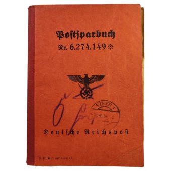 Postsparbuch - Saksalainen postisäästökirja kotiapulaiselle, 1944. Espenlaub militaria
