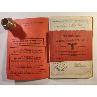 Postsparbuch - Tysk postsparbok för en hushållerska, 1944. Espenlaub militaria