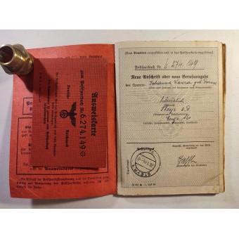 Postsparbuch - Libreta de ahorro postal alemana para una empleada doméstica, 1944. Espenlaub militaria