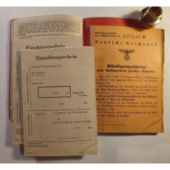 Postsparbuch - Libreta de ahorro postal alemana para una empleada doméstica, 1944. Espenlaub militaria