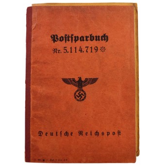 Postsparbuch - Deutsches Postsparbuch für einen Studenten, 1941. Espenlaub militaria