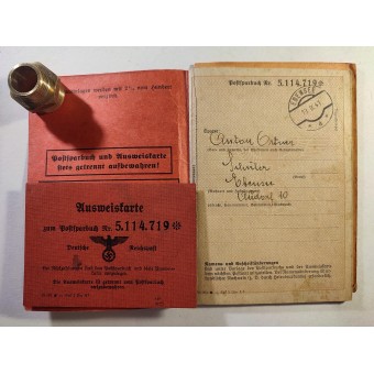 Postsparbuch - Libreta de ahorro postal alemana para un estudiante, 1941. Espenlaub militaria