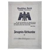 School graduation certificate, Sudetengau 1940