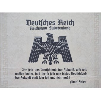Certificat de fin détudes, Sudetengau 1940. Espenlaub militaria