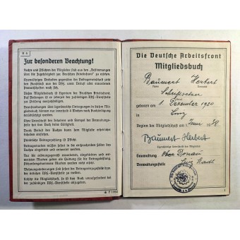 Il libro dei membri del Fronte Tedesco del Lavoro (DAF) 1938. Espenlaub militaria