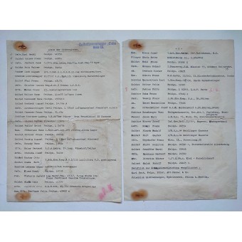 The unique list of conscripts of Volksturmgruppe Eiche from Kreis IX. Espenlaub militaria