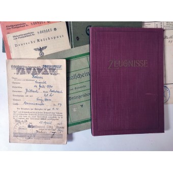 Verzameling van Oostenrijkse civiele documenten - certificaten, IDs, contracten, enz.. Espenlaub militaria
